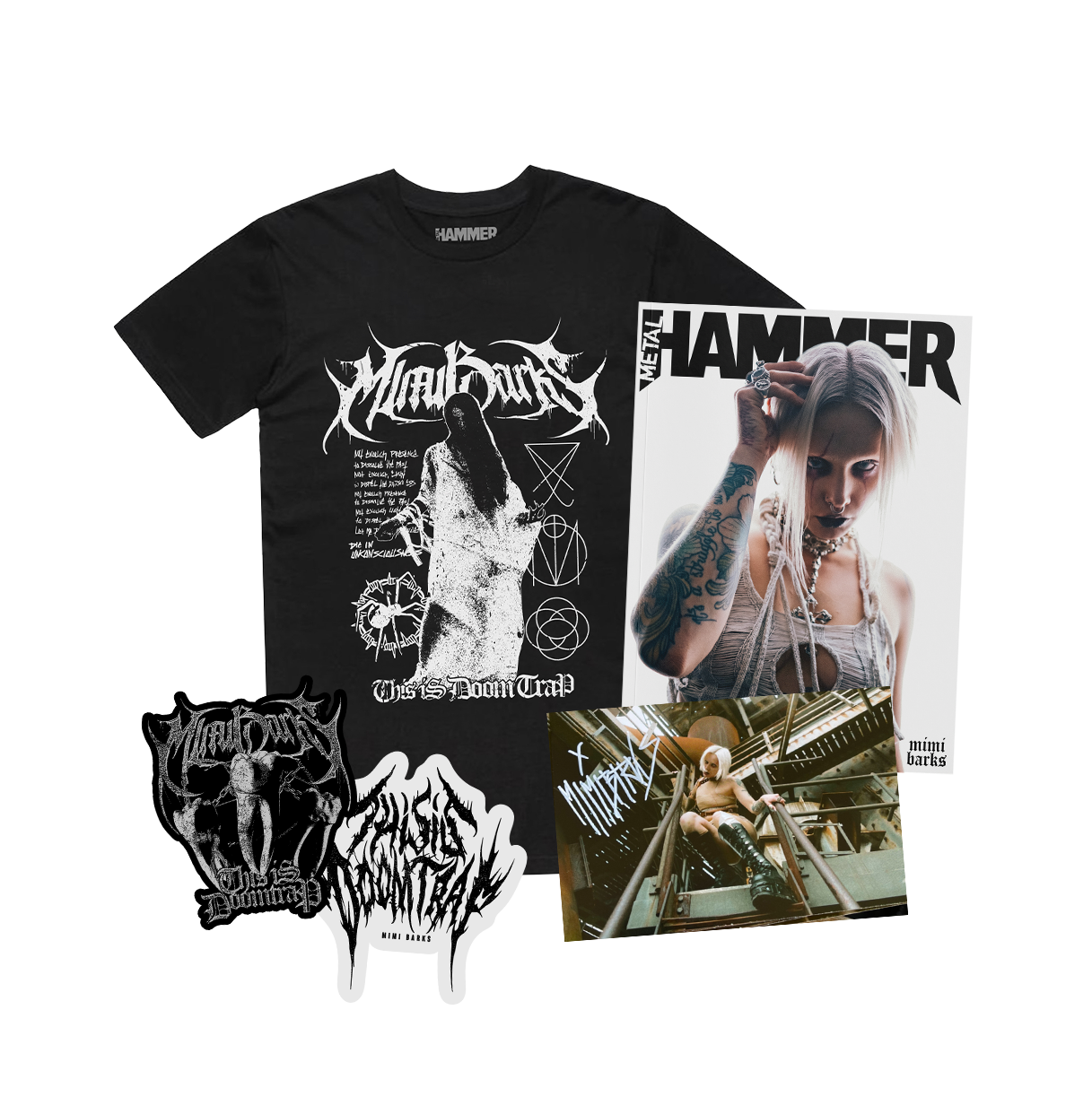 Metal Hammer Issue 391 - Mimi Barks Magazine + T-Shirt + Signed Art Card + Temporary Tattoos Bundle