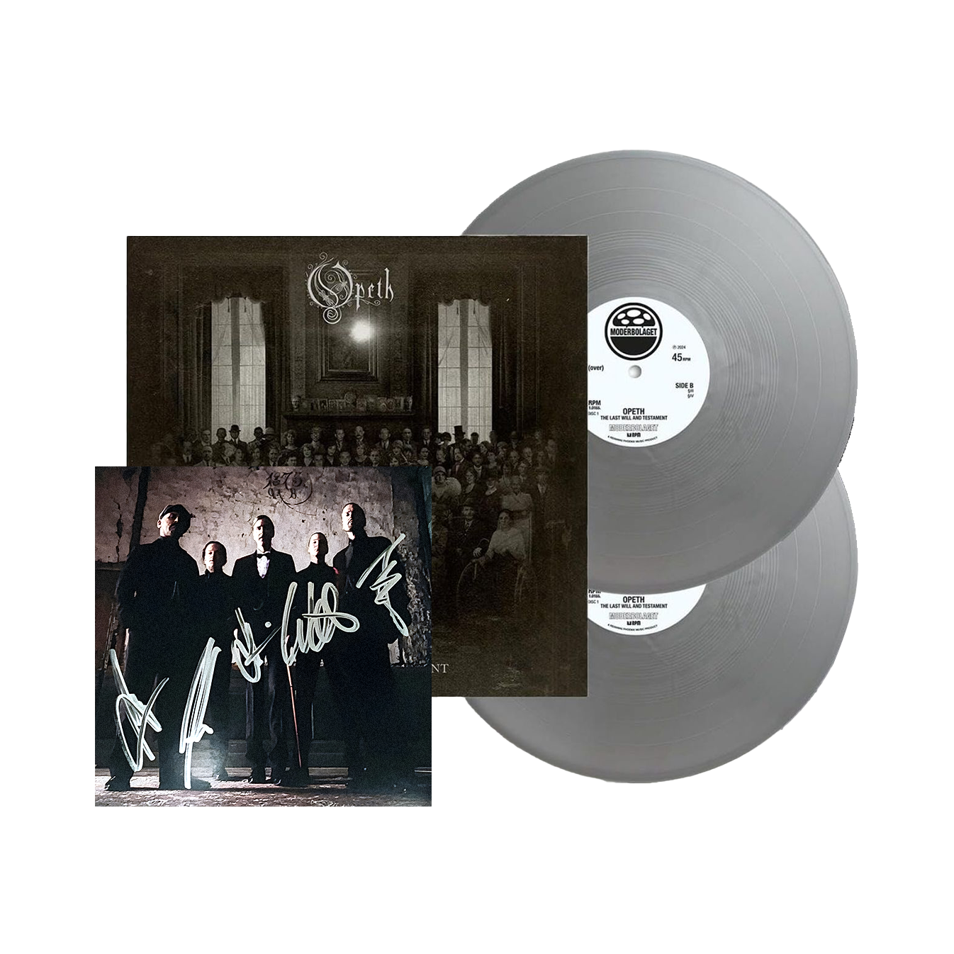 Opeth - The Last Will and Testament Double Silver LP + Signed Art Card