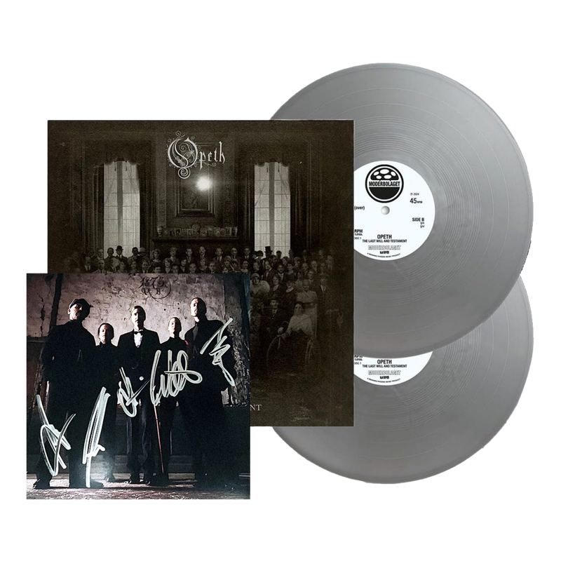 Opeth - The Last Will and Testament Double Silver LP + Signed Art Card